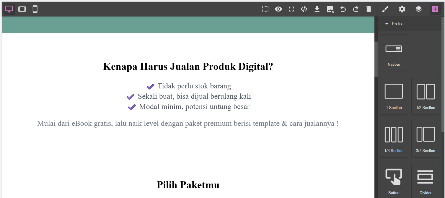 Tampilan Landing Page dan PPOB Dashboard